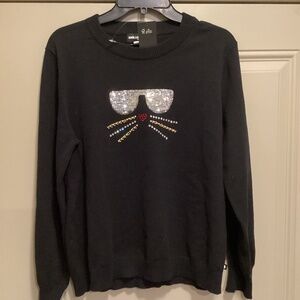 Karl Lagerfeld Black Knitting Cat Glasses Sweater